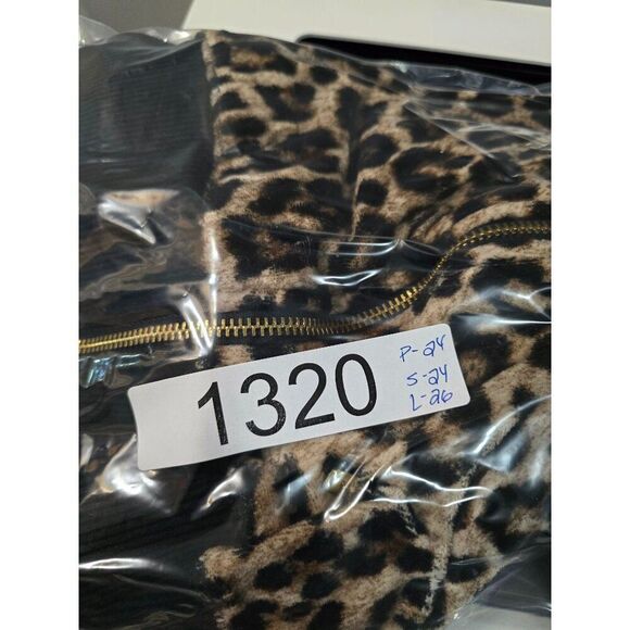 Michael Kors Womens Leopard Print Zip-Up Jacket Long Sleeve mob wife animal soft - Picture 8 of 8